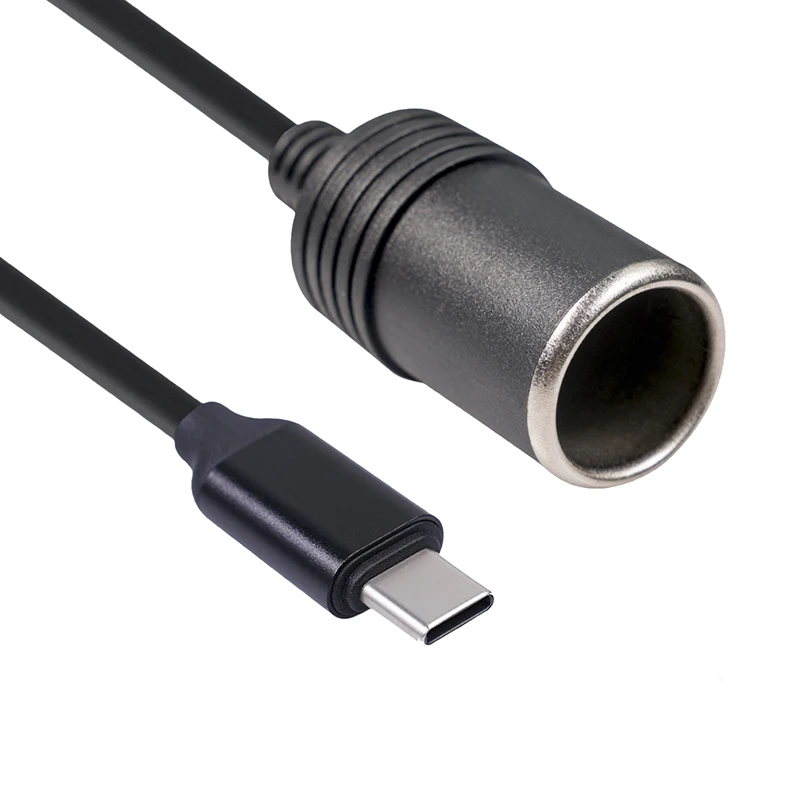 

5V To 12V Converter Cable Extender USB Type C Chargers To Cigarette Lighter Socket Power Adapter Electronics Car Accessories