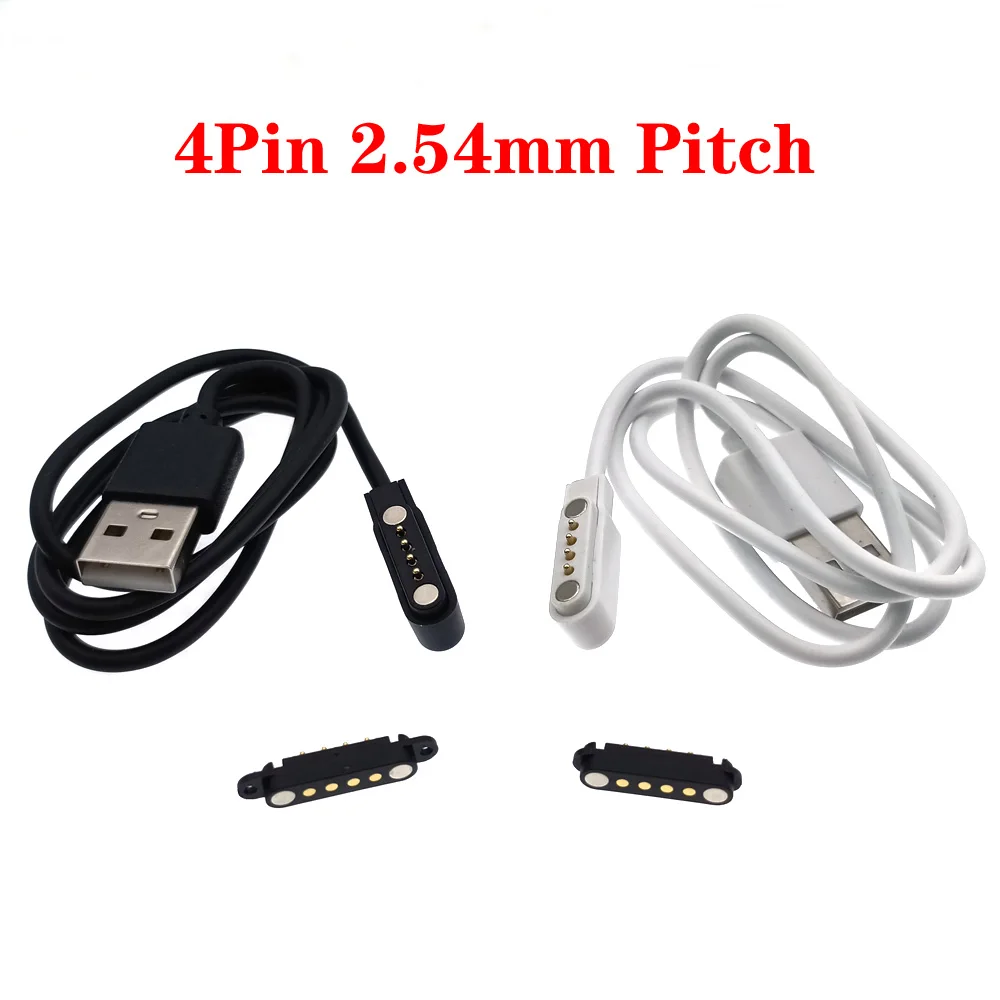 2.54 2/4/5Pin Pogo pin USB Magnetic Charging Cable Male Female PogoPin Connector Power DC Magnets SmartWatch Pad Connecting Wire