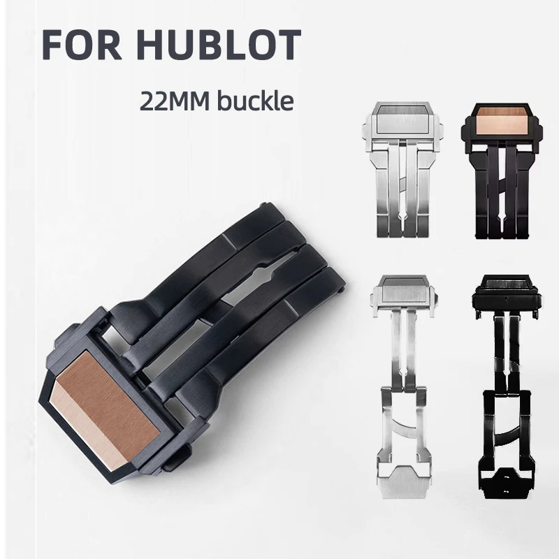 

22 мм пряжка для часов Hublot, матовая застежка из нержавеющей стали, мужской резиновый кожаный ремешок для часов Big Bang, металлическая складная пряжка