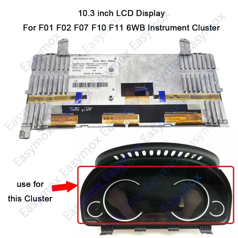 

10.25 Inch LCD Display for BMW 6WB F10 F11 F12 F13 F15 F16 F01 F02 F06 Instrument Cluster HUD Full Digital TFT LED 9363263