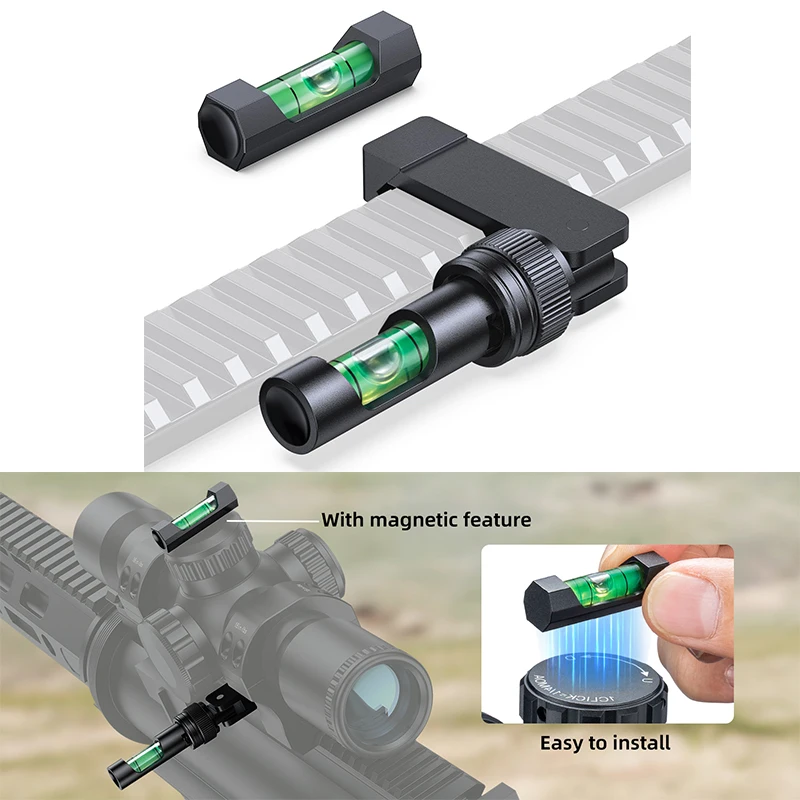

EZshoot Scope Leveling Kit with a Magnetic Base Optics Riflescop Level Foldable Scope Level Anti-Cant Bubble Level for Outdoor