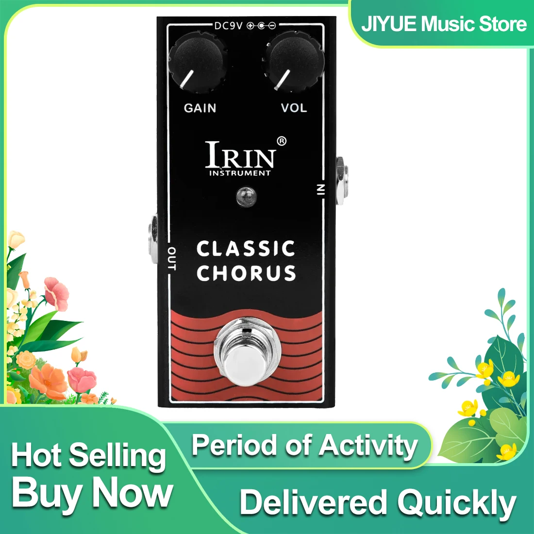 IRIN RF-05 Classico Coro Pedale effetti per chitarra elettrica Coro Tono nitido Effetto abbellimento Pedale True Bypass Accessorio per chitarra