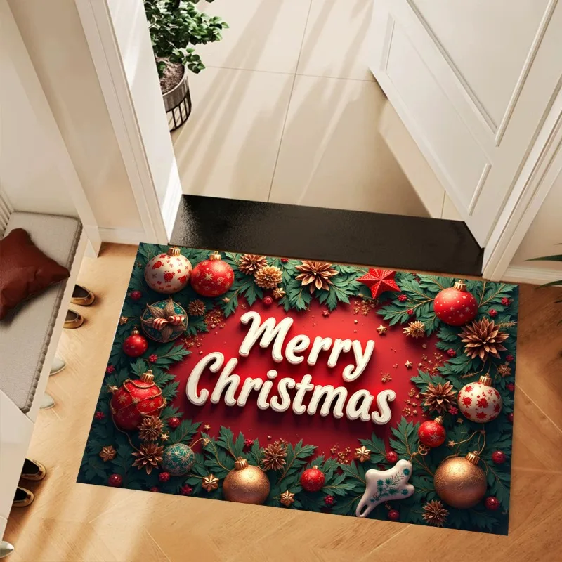 RAKKS عيد الميلاد كارول سلسلة احتفالية كريستال المخملية المطبوعة السجاد مدخل القدم حصيرة الحمام الكلمة حصيرة غرفة نوم باب السجاد.