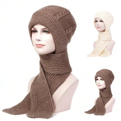 Winter Women Hats Ear Protection Warm Thick Knitted Hat Unisex Scarf Windproof beanies Cap Outdoor Riding and Snow Activities