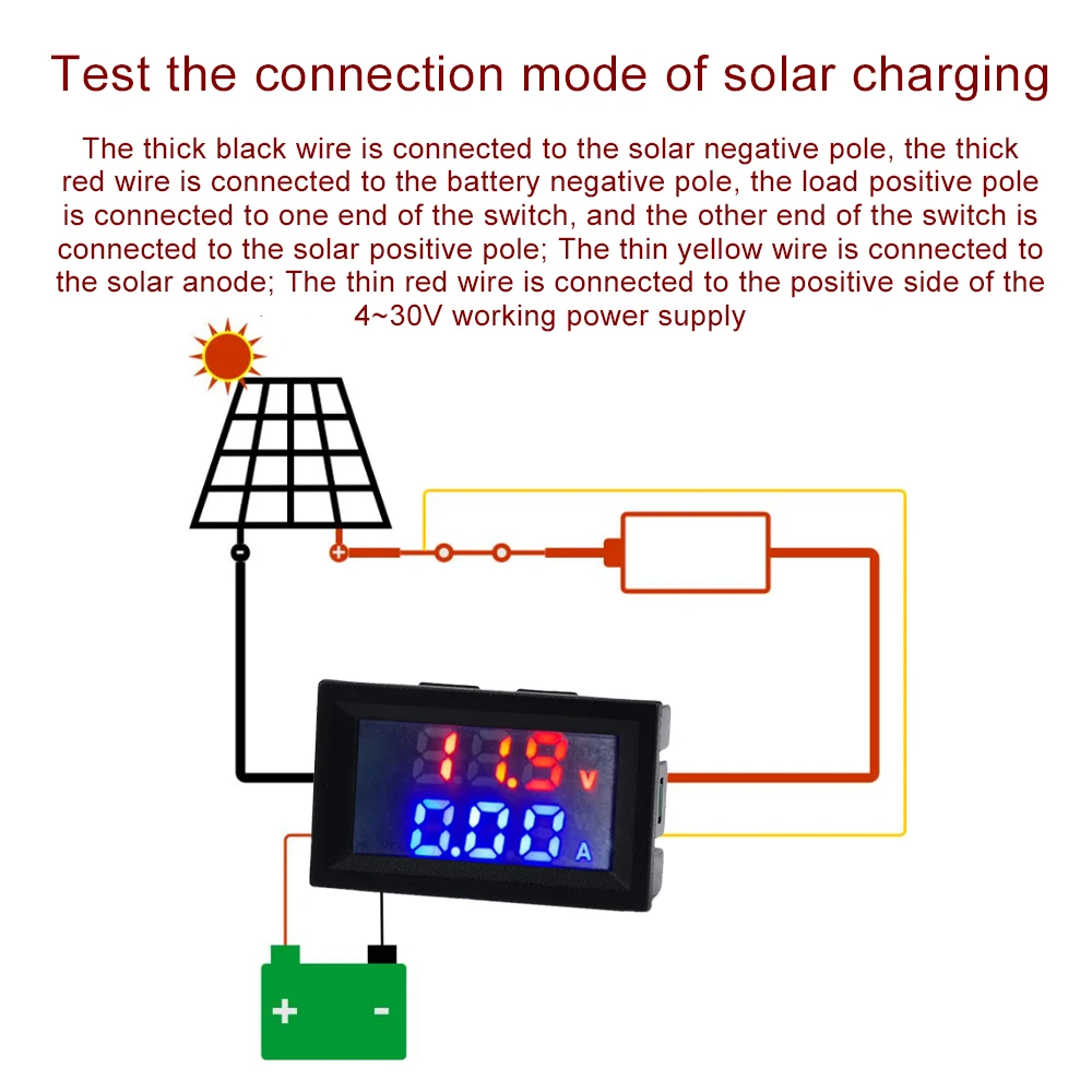 M430 Power Supply DC4-30V Voltage Current Power Temperature Table 10A Red Blue Measurement Range 0-100V Ntc Sensing Wire