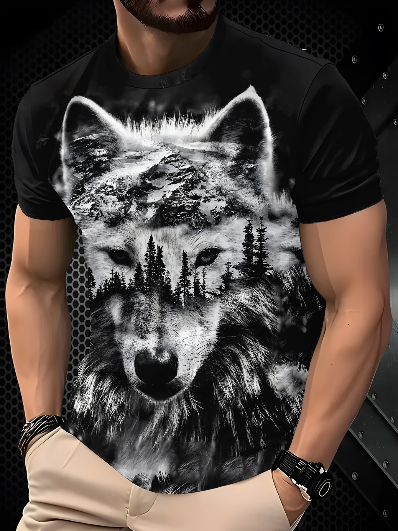 

Men's 3D Digital Printed Casual T-Shirt, Fashionable and Breathable Top
