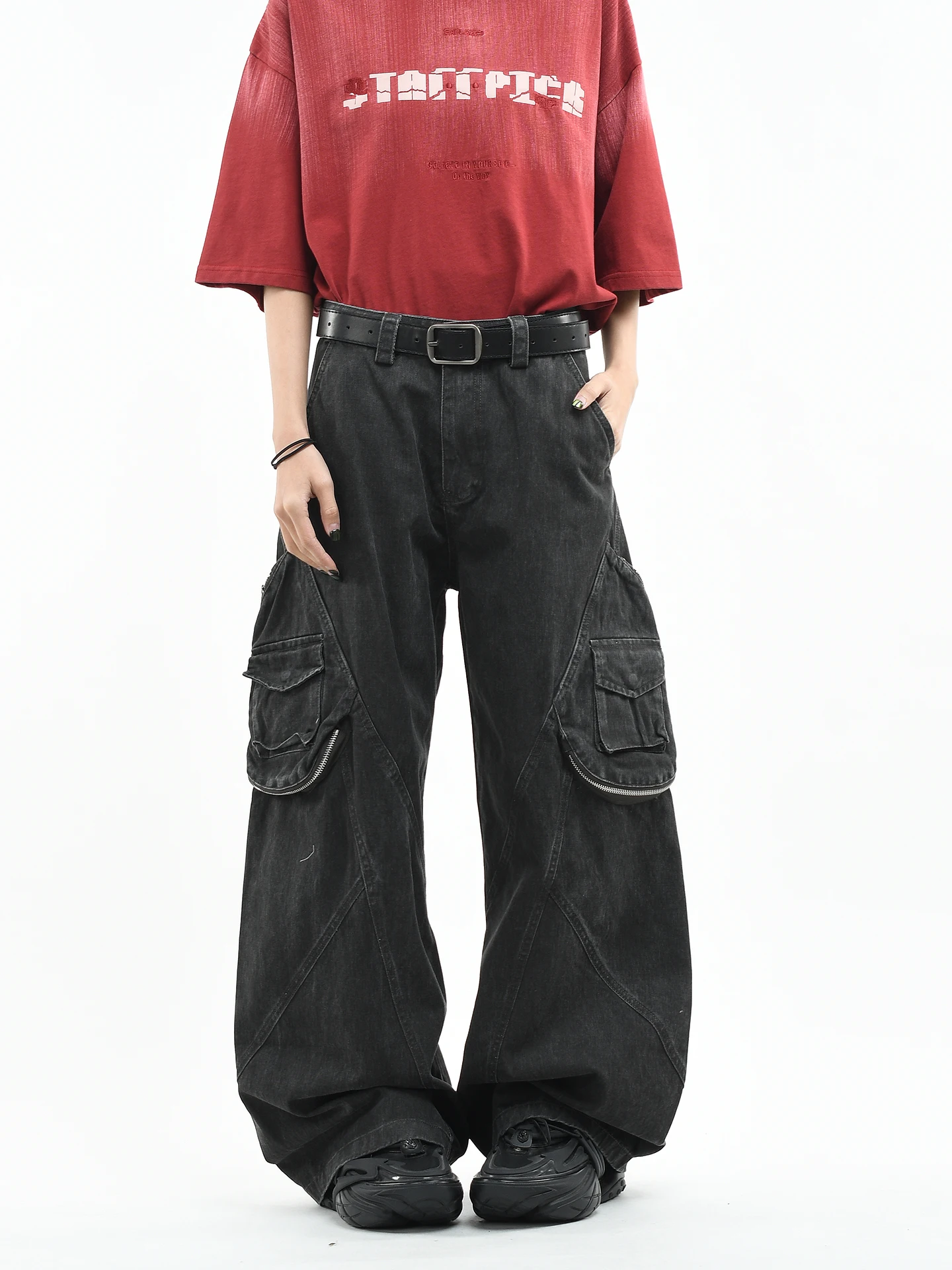 

OV Original American Multi-ket Deconstructed Patchwork Waed Workwear Casual Pants Loose Wide Leg Knife Long Trousers