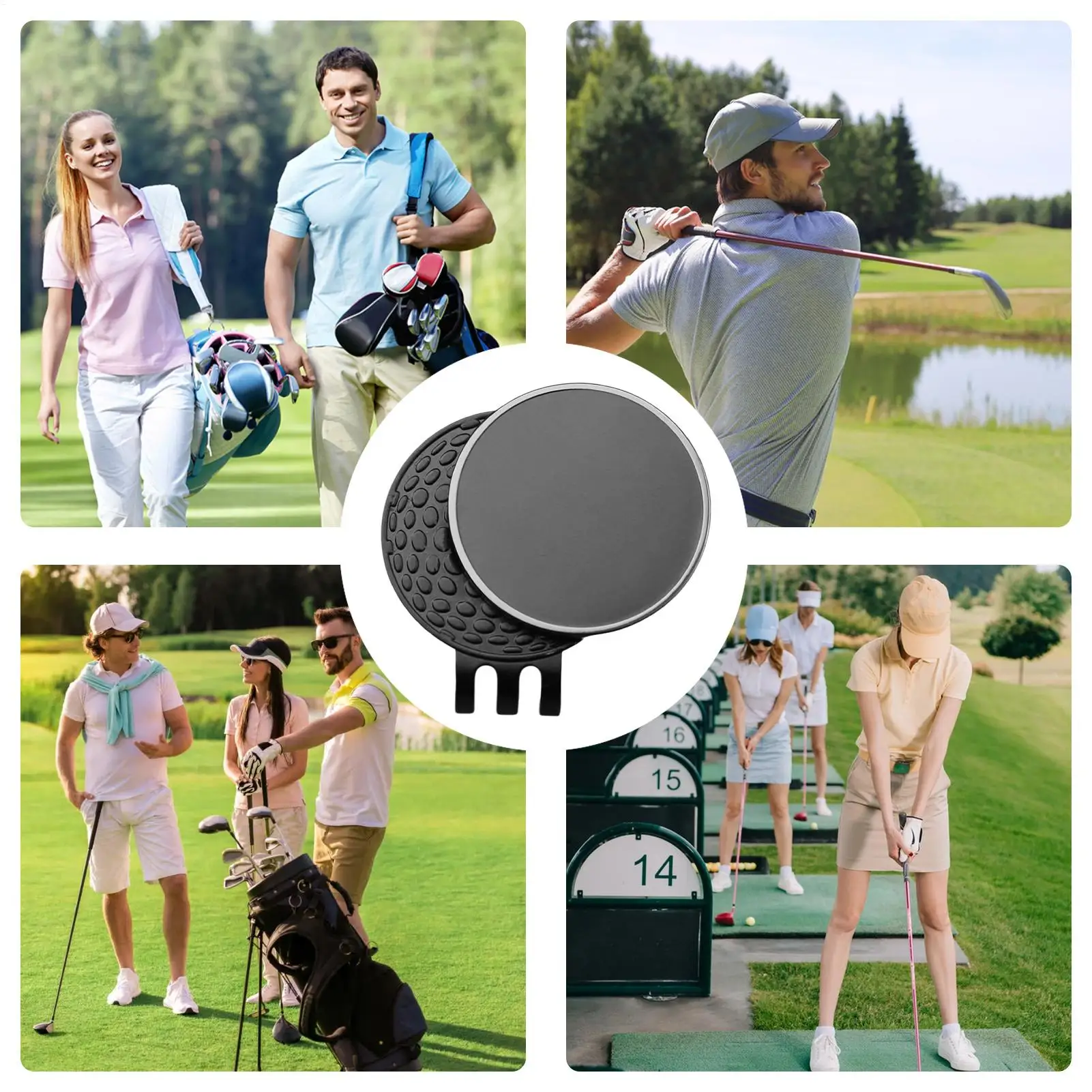 Magnetic Golf Ball Marker Portable Golf Ball Marker Hat Clip Enamel White Metal Ball Marker Hat Clip Marker Set view 6