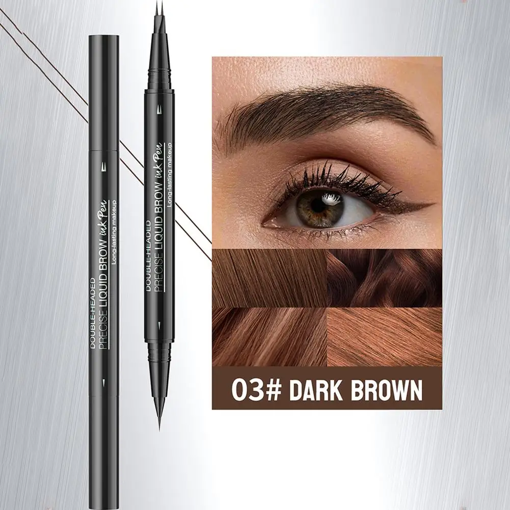 Penna per sopracciglia impermeabile, matita per sopracciglia Microblading 4 con testa, trucco (colori) dall'aspetto di 5 sopracciglia naturali divise B4O7