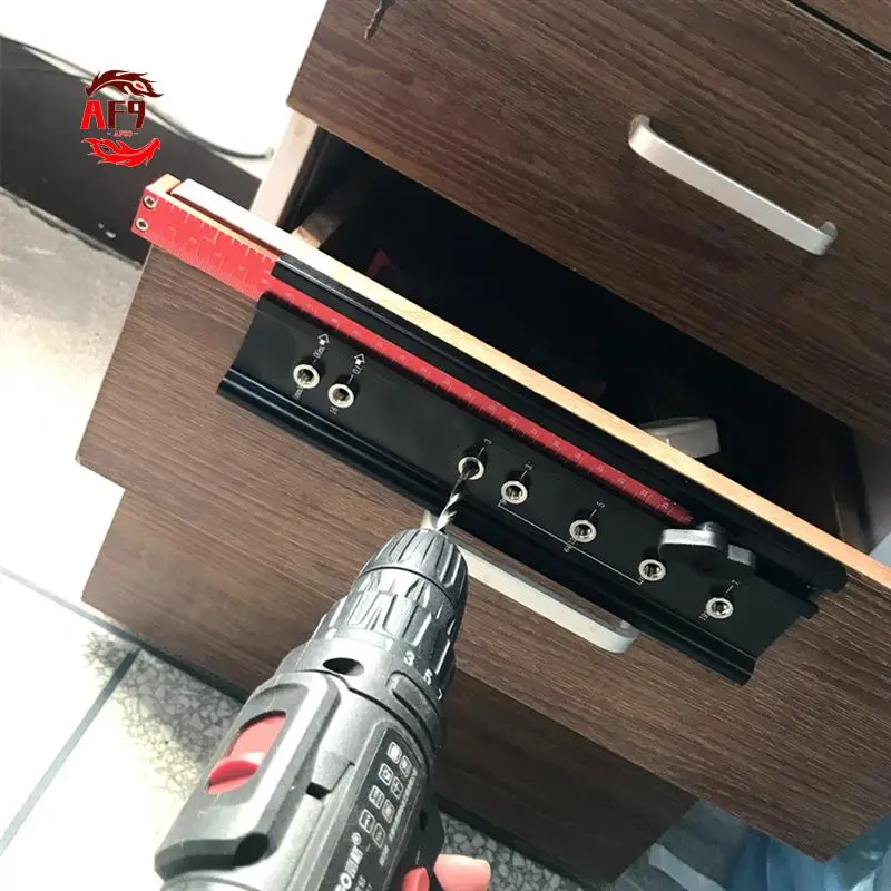 AF90-Drill Guide Punch Locator Handle Open Hole Locator Woodworking Drilling Locator For Cabinet Handles And Pulls Hole Punch