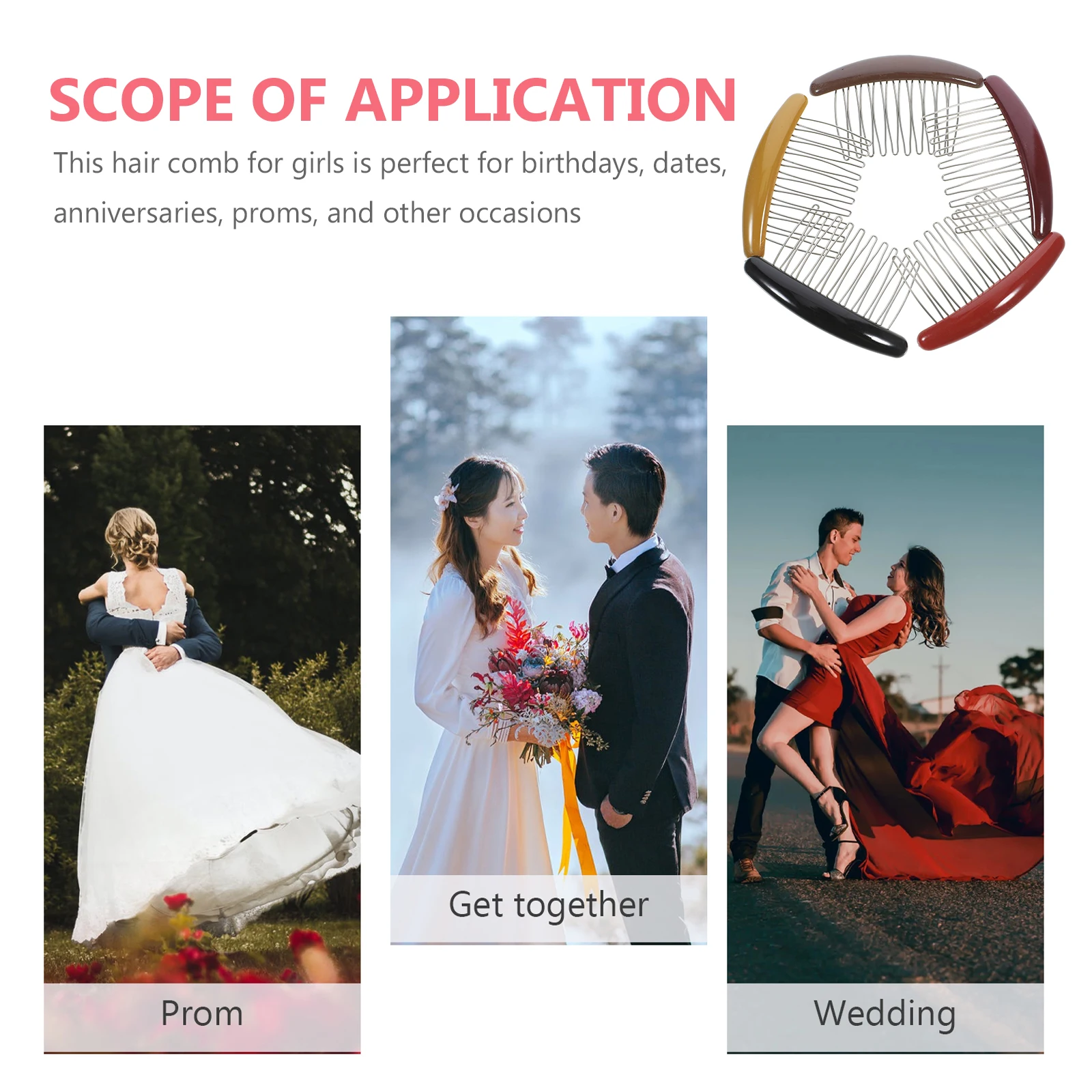 

5Pcs Hair Combs French Twist Durable Hold Women Accessories Girls Performances Bridal Hair Comb Wedding Veil Combs