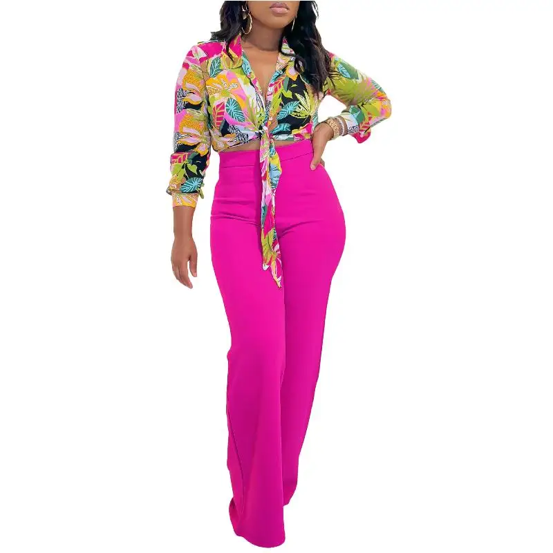 2 Piece Set Women Tracksuit Autumn Clothes Casual Party Print Tops Pants Suits Matching Sets Outfits African Clothes For Women