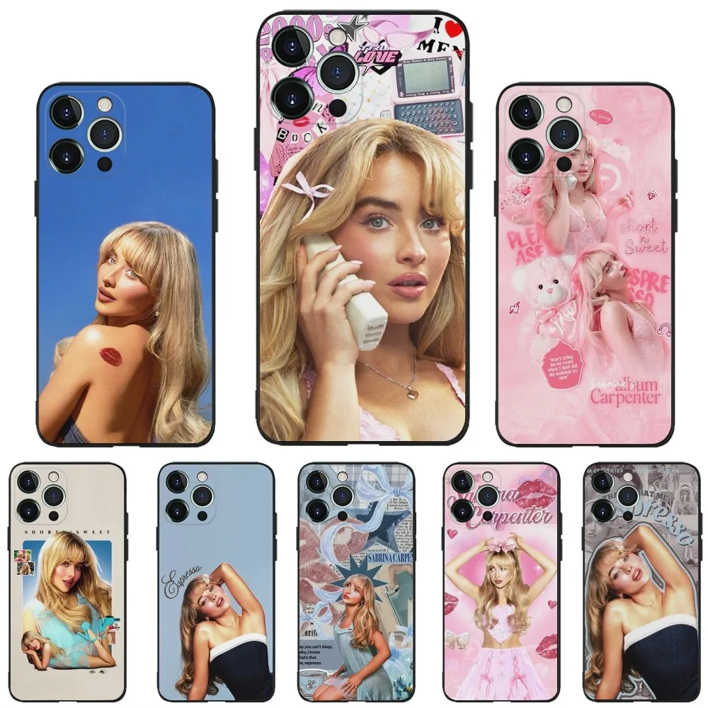 

Singer S-Sabrina Carpenter Phone Case For iPhone 16,15,14,13,12,11,Plus,Pro Max,XS,X,XR,SE,Mini,8,7 Soft Silicone Black Cover