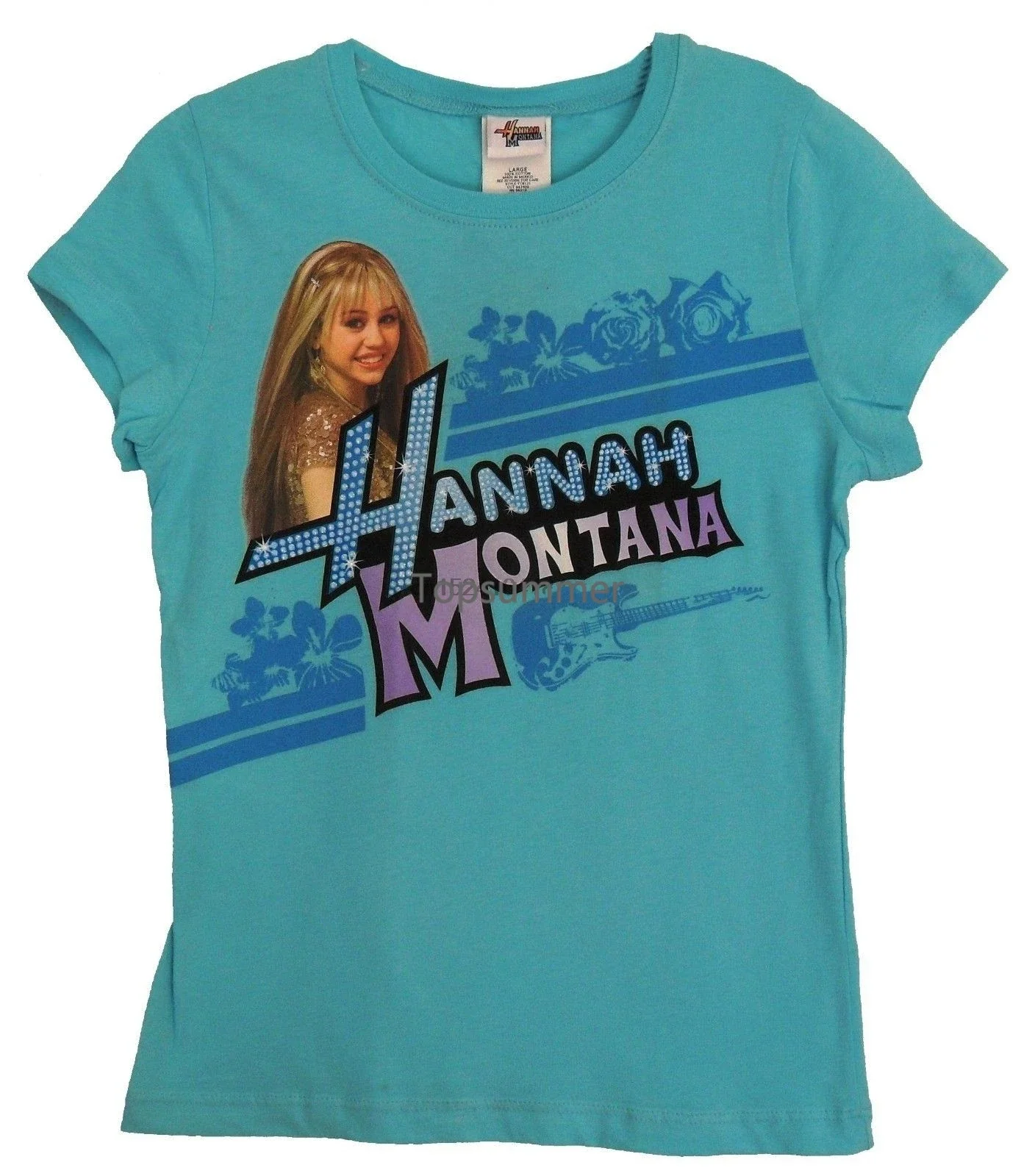 Hannah Montana Girls T-Shirt Pop Star Blue