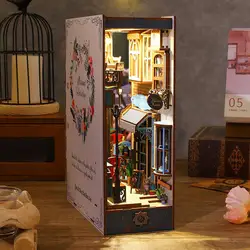 1 Set Book Nook Dollhouse Authentic Restoration Richly Structured Decoration Wood 3D Holiday Sea Island Booknook Model Dollhouse