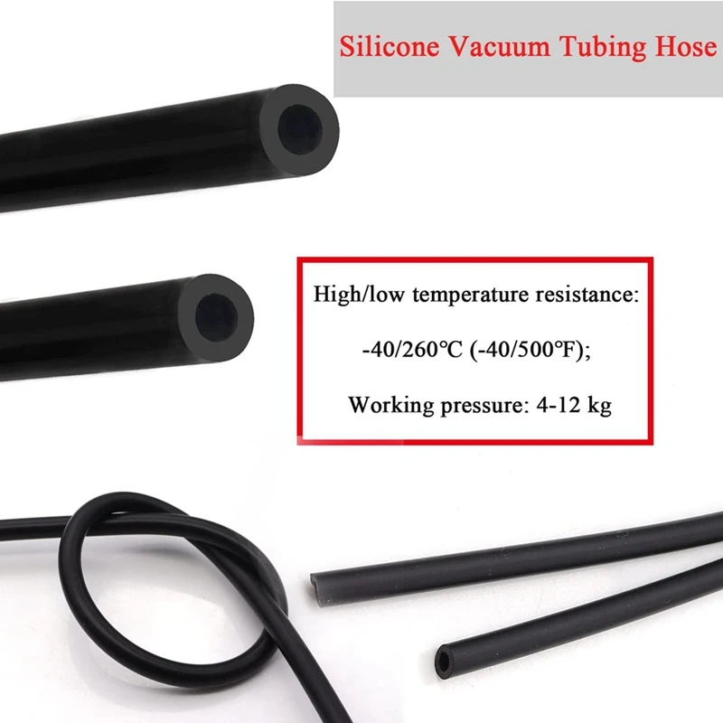 6.6FT Vacuum Hose Automotive,3/8Inch(10Mm) 130PSI Vacuum Lines Automotive High Temperature Silicone Vacuum Tube