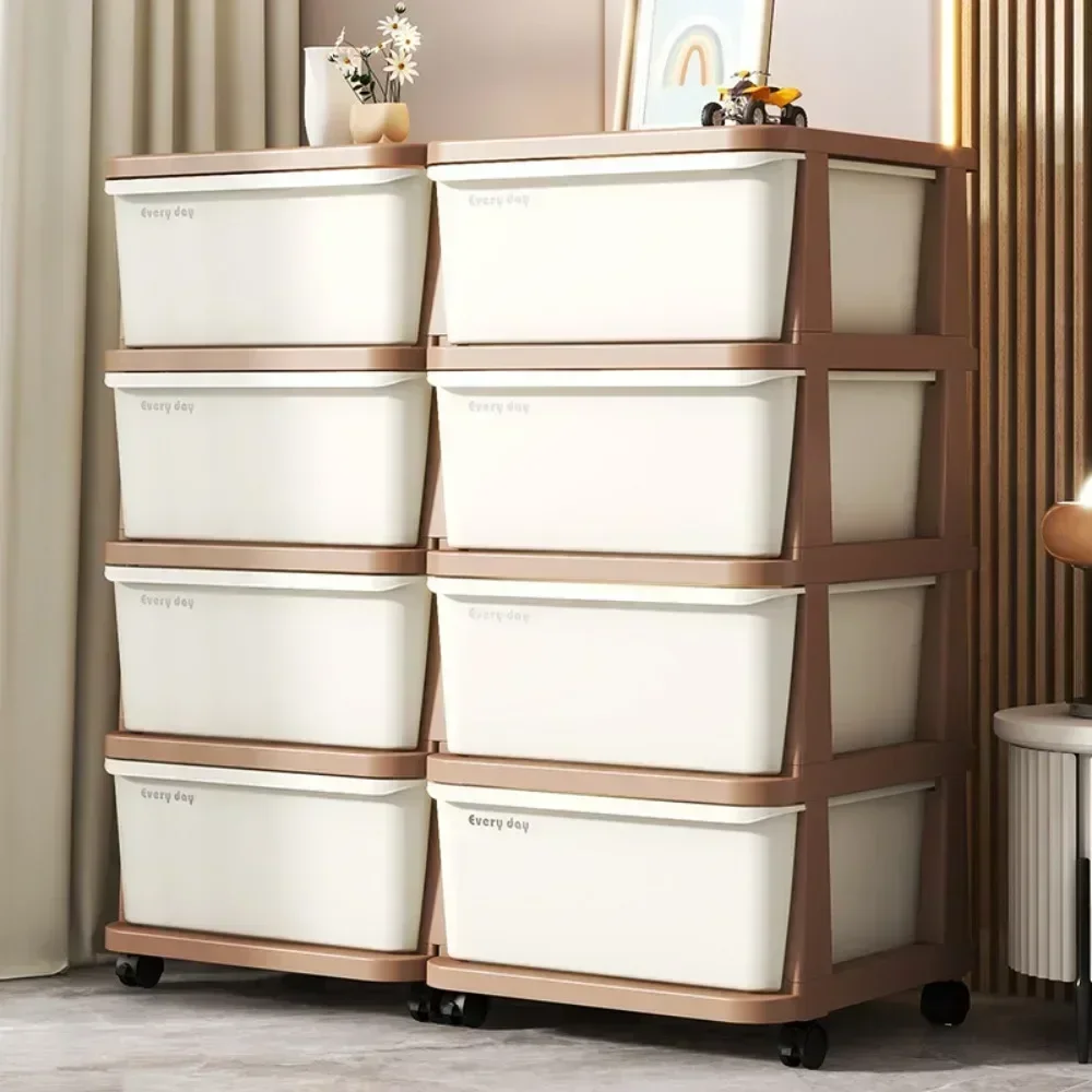 Foldable Storage Cabinet Drawer Style PP Material Living Room Children's Storage Box Elevated Design Storage Mobile Boxes