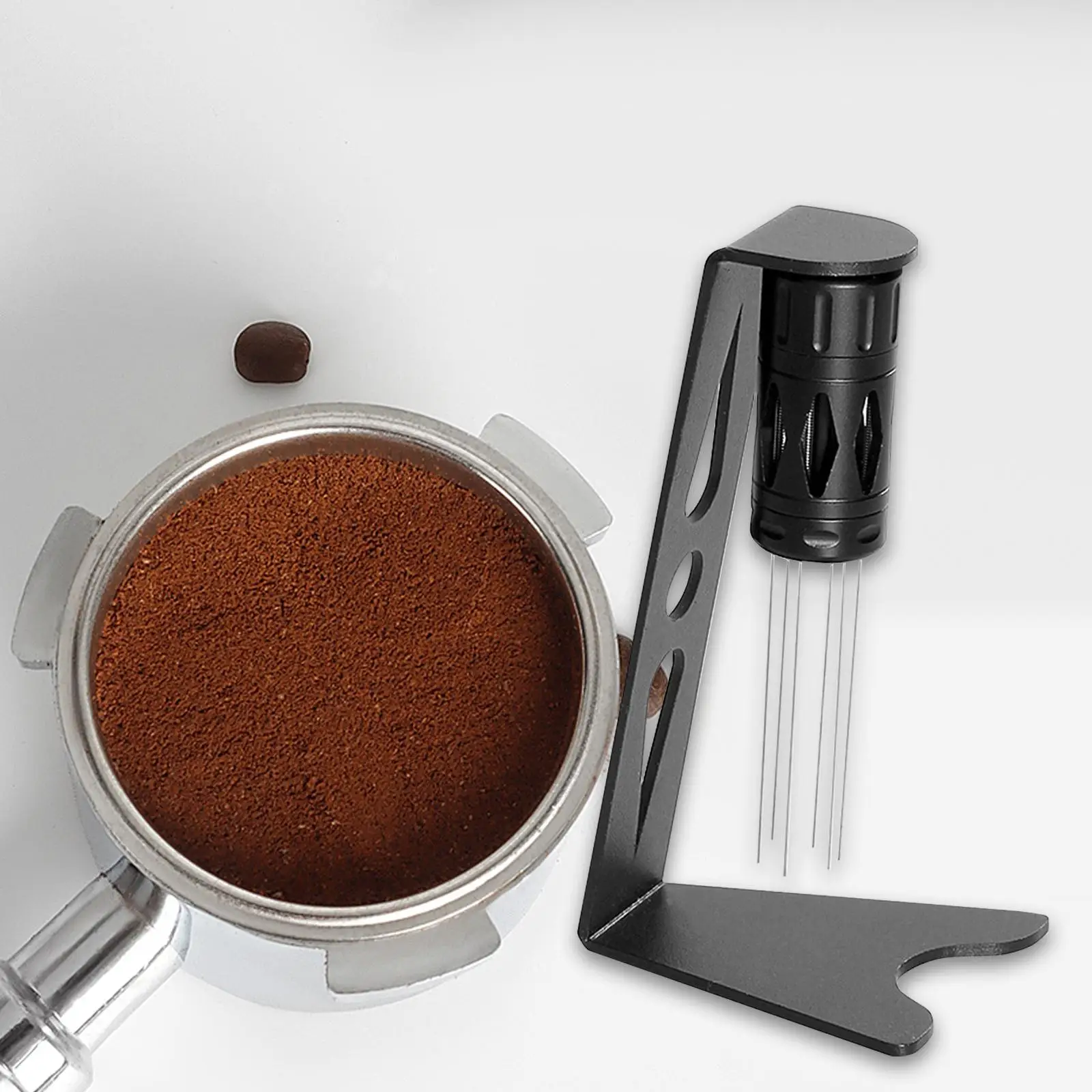 Espresso Stirrer 6 Pins with Stand Powder Dispenser Coffee Ground Stirring Tool Espresso Coffee Stirrer for Home Cafe