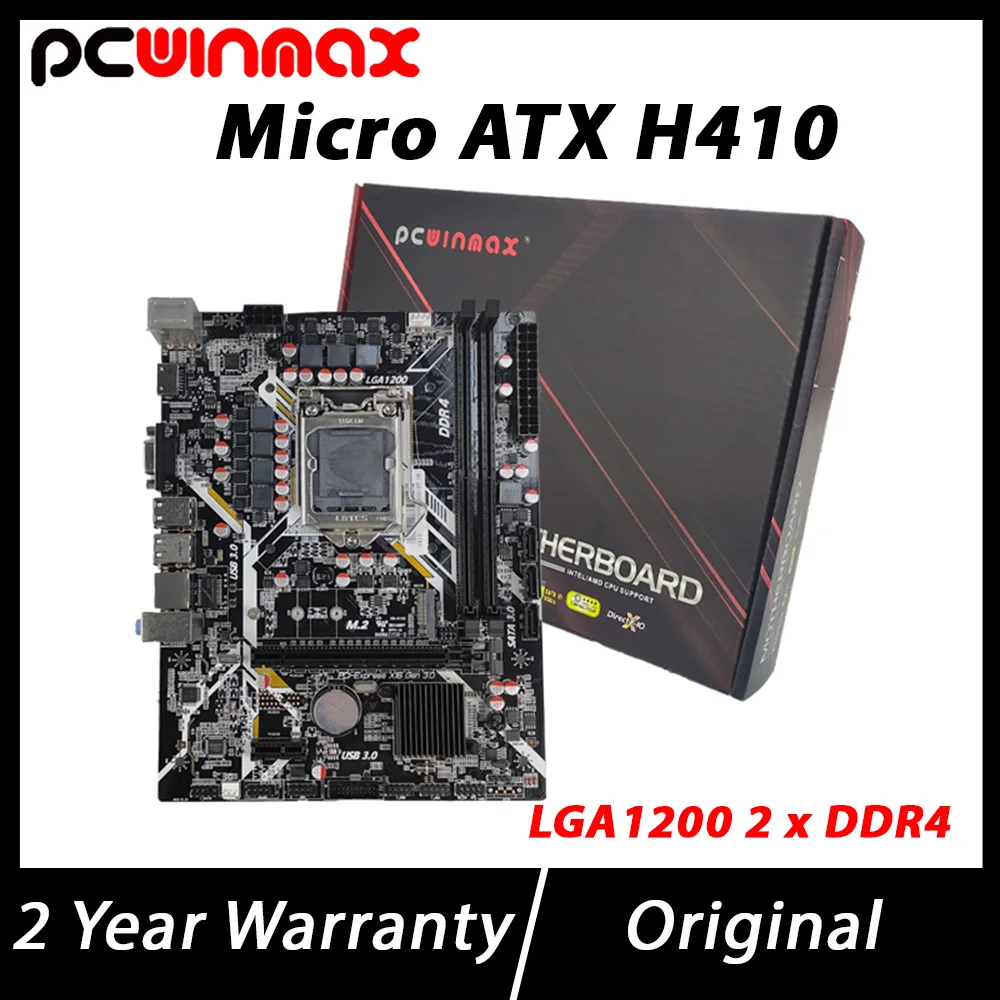 

PCWINMAX New H410 LGA1200 Micro ATX 2 x DDR4 Slot Up to 64GB M.2 Original Motherboard Support 10th Gen I7/I5/I3 CPU Mainboard