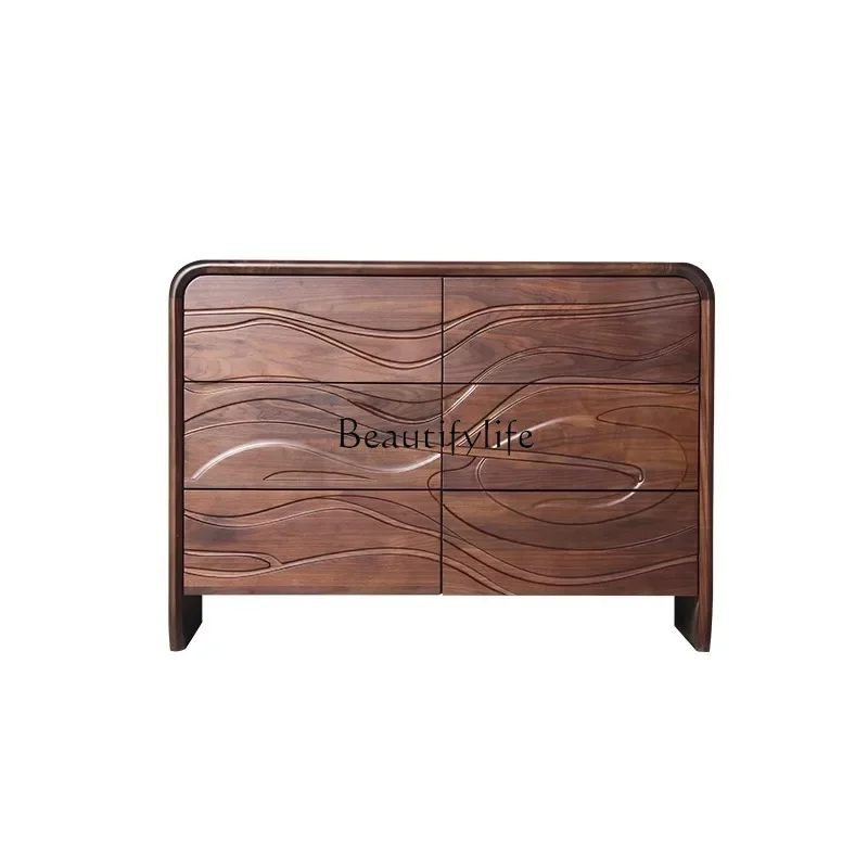 

Medieval solid wood bedroom wall locker drawer porch storage cabinet