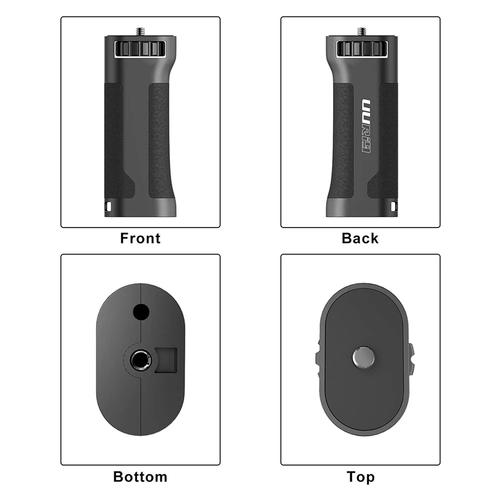 UURig-estabilizador de mano de manilla de sujeción para cámara móvil con tornillo de 1/4 pulgadas para teléfono inteligente DSLR, cámara deportiva, luz de vídeo Vlog