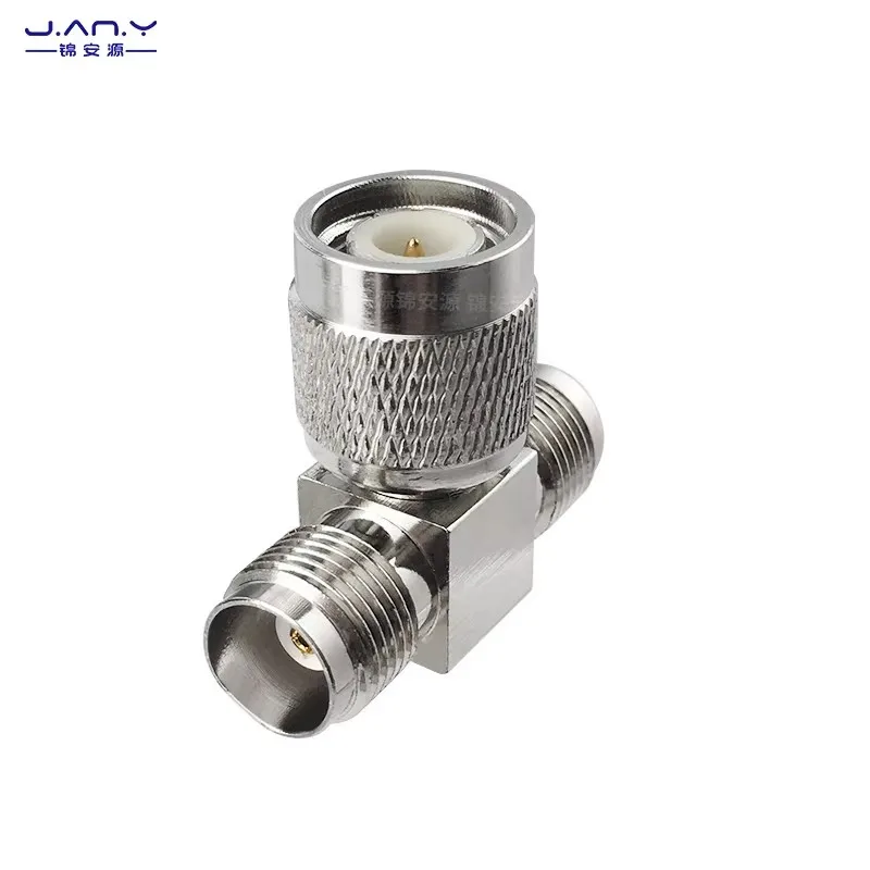 T pure copper TNC revolution double TNC female RF high frequency coaxial tee adapter L12 one minute two signal distribution