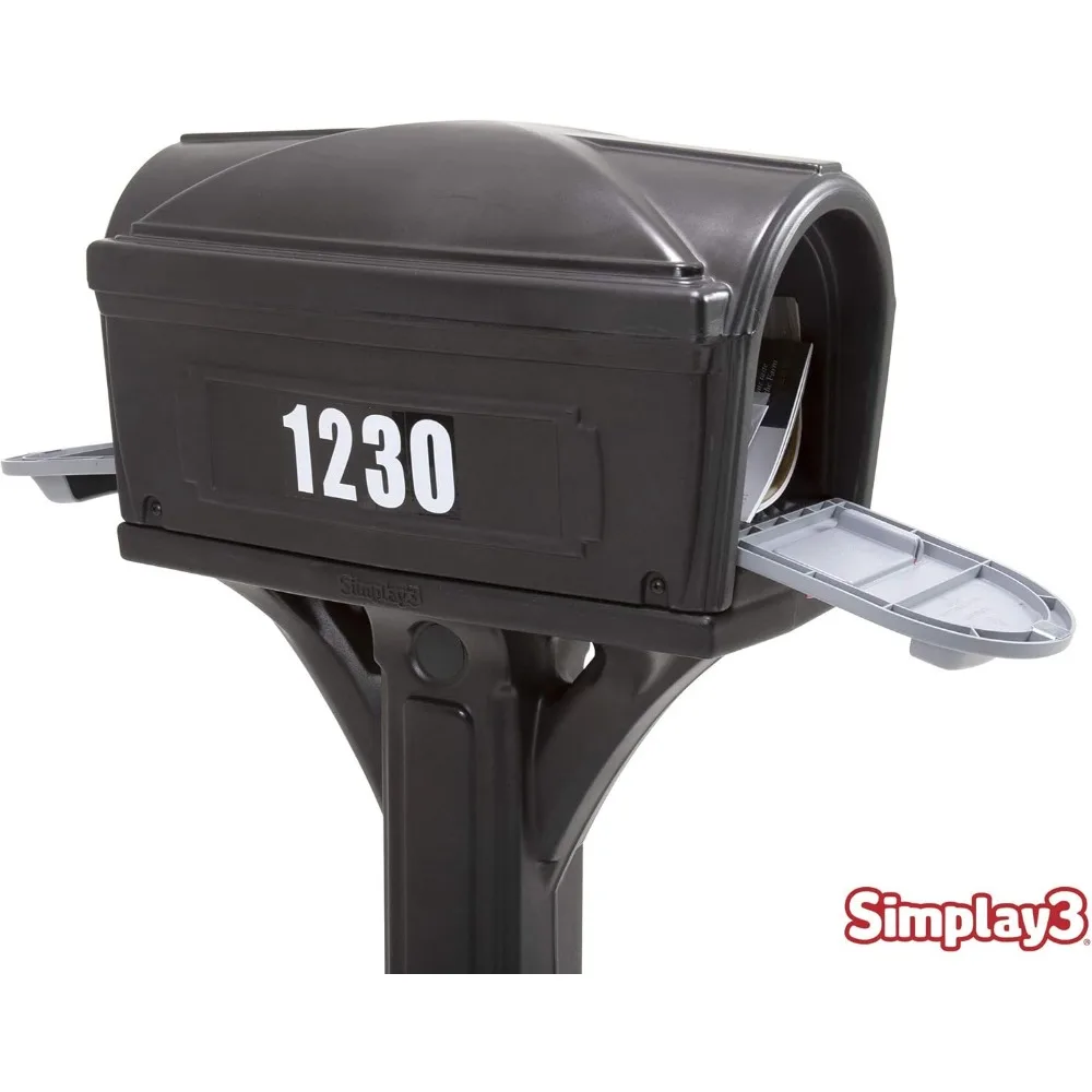 Simplay3 American Home 42002R-04 Dig-Free Easy Up Classic Mailbox – Black