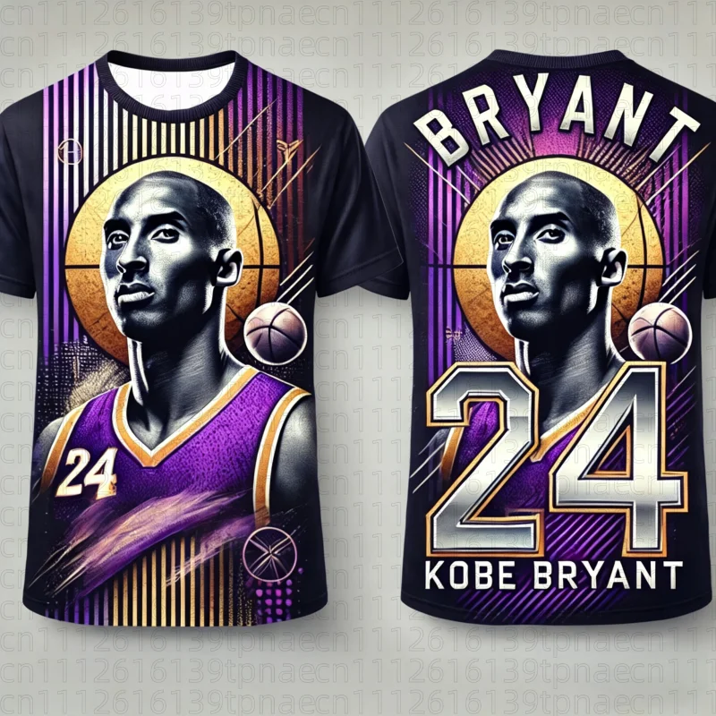 

Summer Men T-shirt Women T-shirt Kobe Basketball Jersey No 24 3d Print Men Short Sleeve Men T-Shirt Adult Kid Family Kids Tees