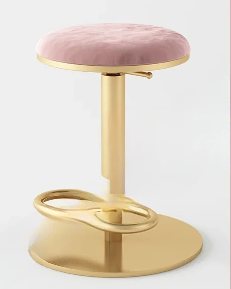 Golden Lounge Bar Stool Velvet Chair Adjustable Lifting High Chair Rotating Round Bar Stool Backrest Kitchen Furniture