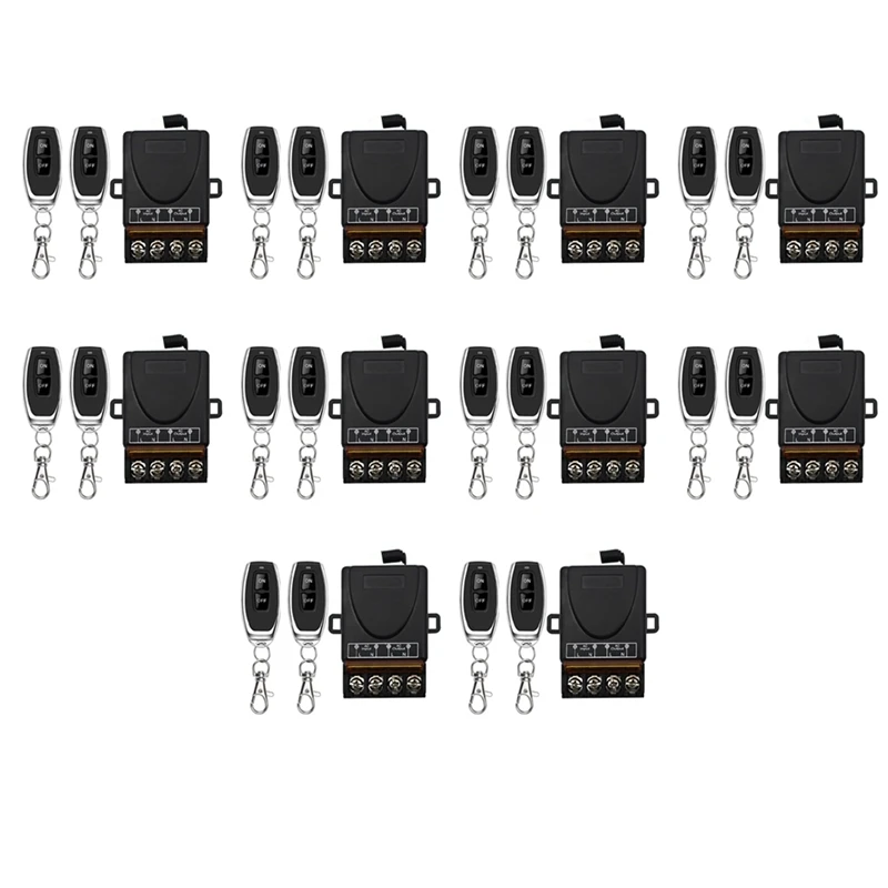 

10X AC 220V 30A 1CH 433Mhz Remote Control Switch RF Relay Receiver + On/Off Transmitter For Electric Appliance Lamp