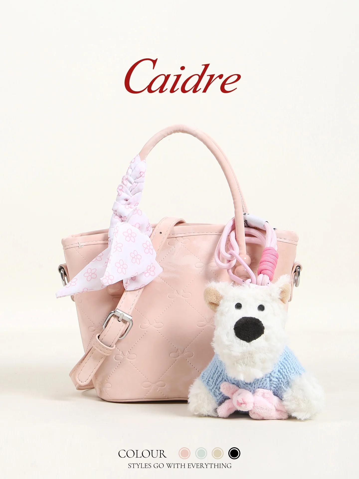 

Caidre Adorable Bucket Bag Single Shoulder Crossbody Commuter Basket Women's Handbag Soft PU Leather Color Casual