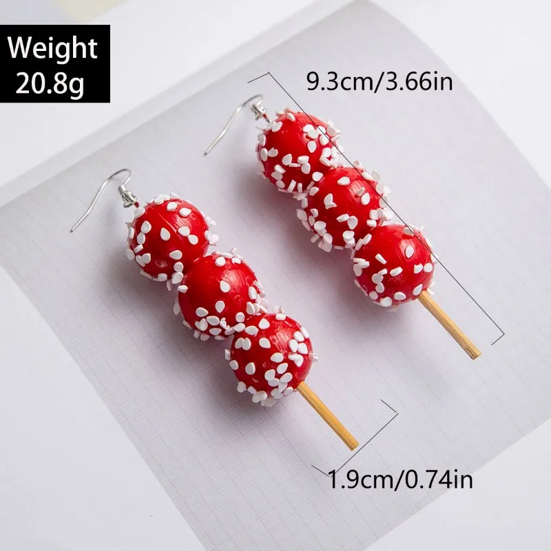 Creative Resin Burger Sugar  Calabash on Sticks Earrings Personalized Fun Simulation Food Potato Chip Earrings Female