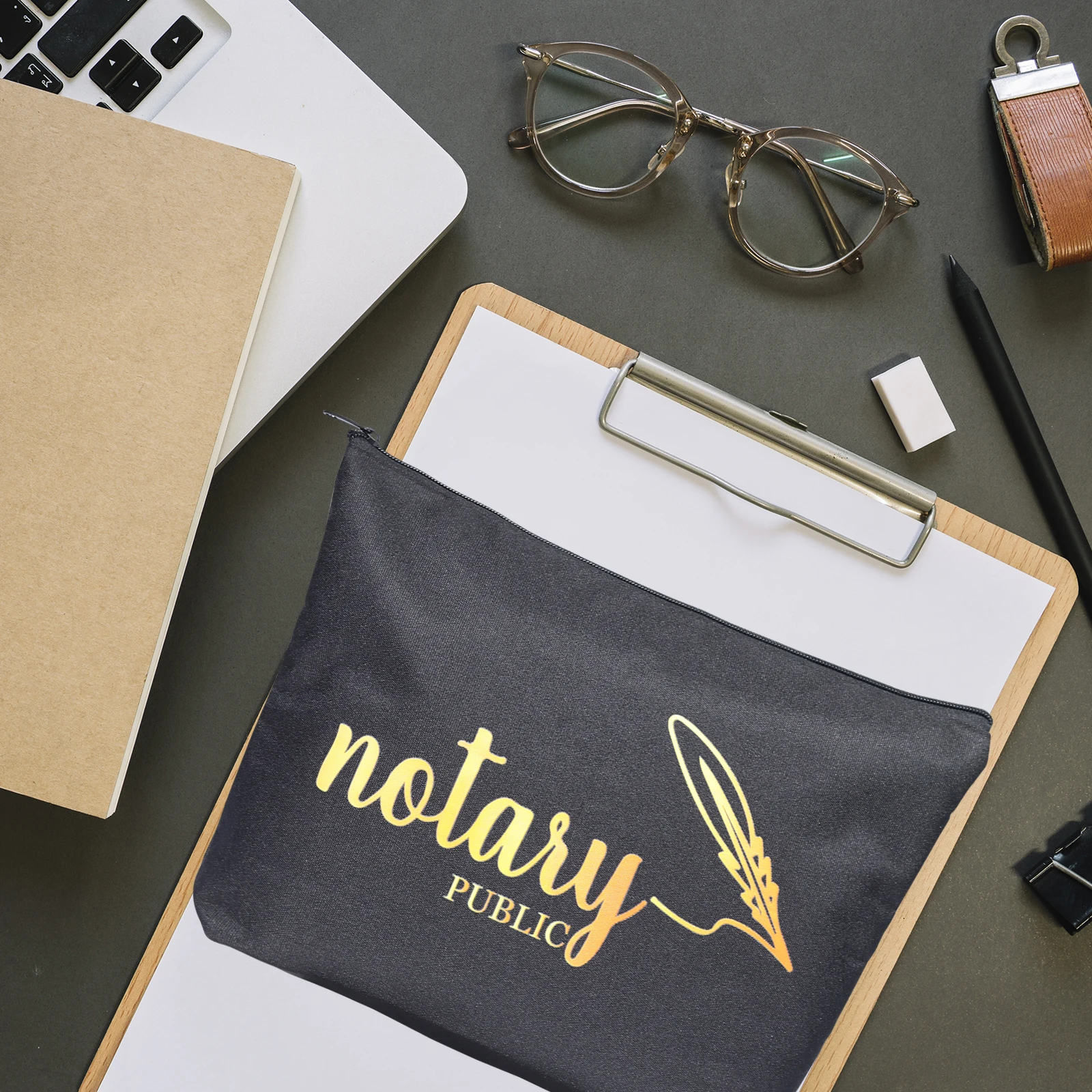 حقيبة Notary حقيبة إمداد عامة كبيرة مع سحاب أدوات الكمبيوتر المحمول ملحقات الحقيبة لكتيب سجل ختم ختم وثيقة