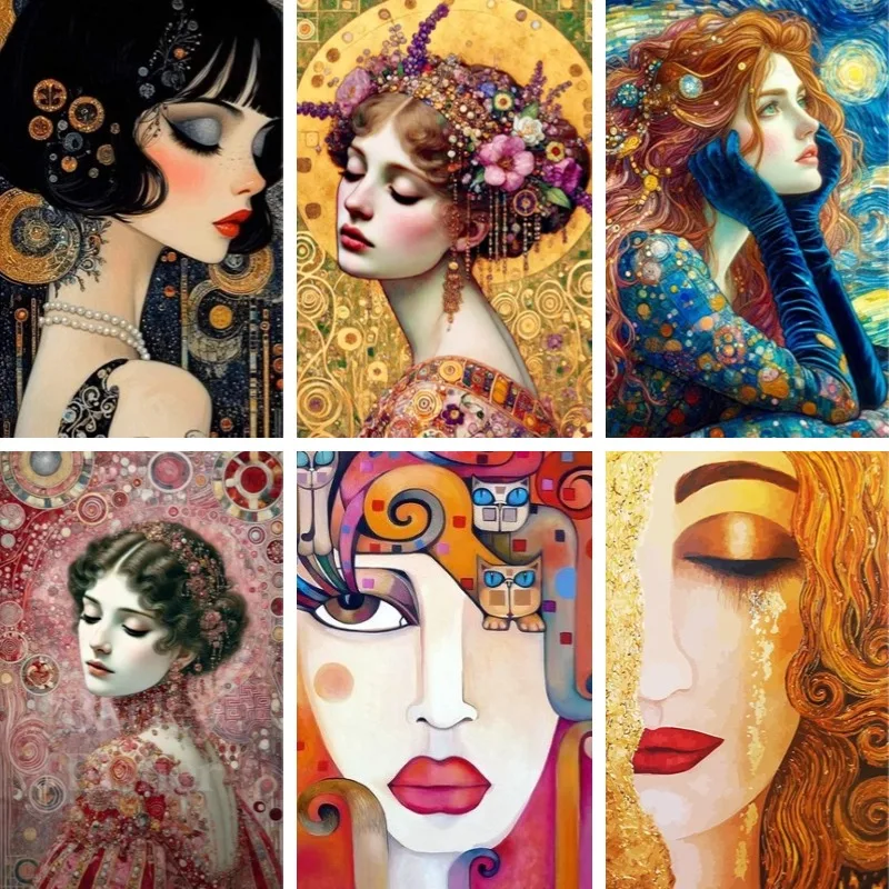Abstract Woman Klimt Kiss Diamond Painting Full Square Rhinestone 5D DIY Diamond Embroidery Cross Stitch Diamond Mosaic Art