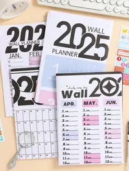 New Large Household Planner 2025 Full Year Calendar Wall Sticker Marking Important Festivals Simple Style Timetable