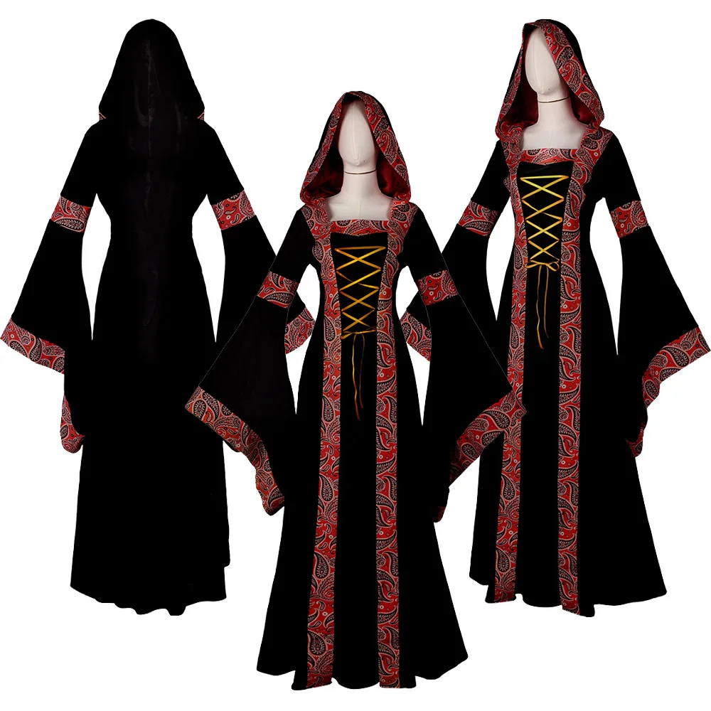 

Medieval Renaissance Retro Cosplay Women Velvet Dress Costume Female Fantasia Outfits Halloween Carnival Party Roleplay Suit