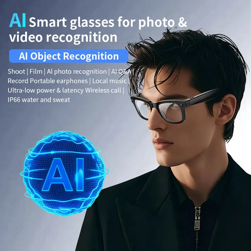 LIGE Kamera Video Smart Brille Männer AI Stimme Assistent Brillen Übersetzung Bluetooth Anruf WIFI Übertragung Foto Brille Neue