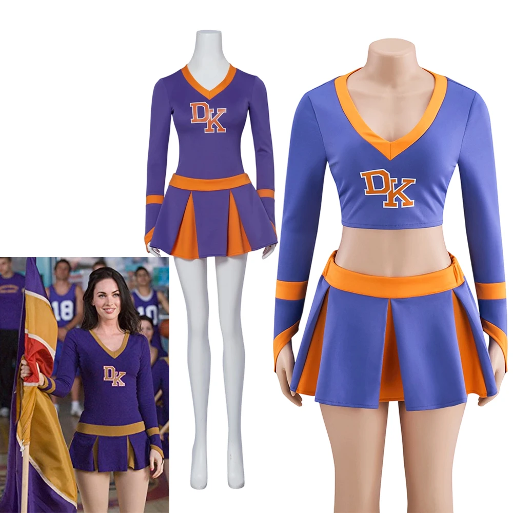 Женский школьный фиолетовый топ, юбки, униформа черлидинга, костюм 2021, костюм Дженнифер в клетку для косплея, костюм болельщика Дженнифер Женский школьный фиолетовый топ, юбки, униформа черлидинга, костюм 2021, костюм Дженнифер в клетку для косплея, костюм болельщика Дженнифер
