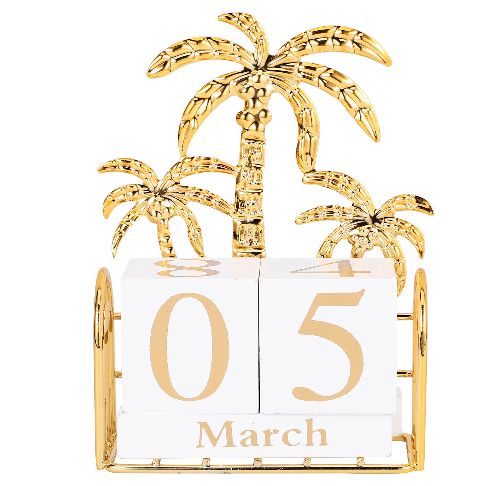 

Wooden Calendar Blocks Stylish Decorative Design Desk Office Home Reusable Perpetual Easy Rotate Table Elegant Household