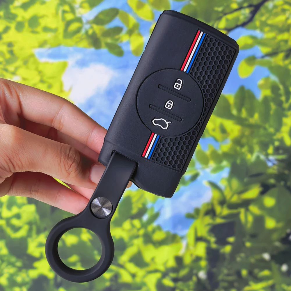 Honeycomb Soft Silicone Key Fob Case With Keychain For Chery Tiggo 5x Sport Exeed Tiggo 8 Pro 3x 5x 7 Pro Smart Remote Holder