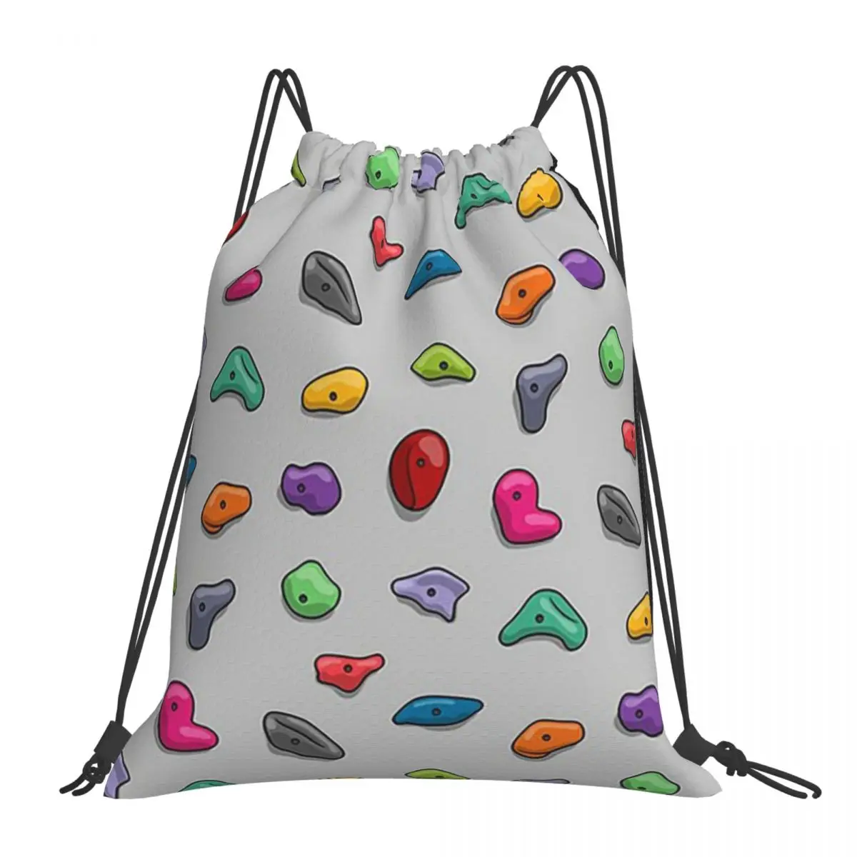 Climbing Wall Pattern Backpacks Portable Drawstring Bags Drawstring Bundle Pocket Sundries Bag Book Bags For Man Woman Students