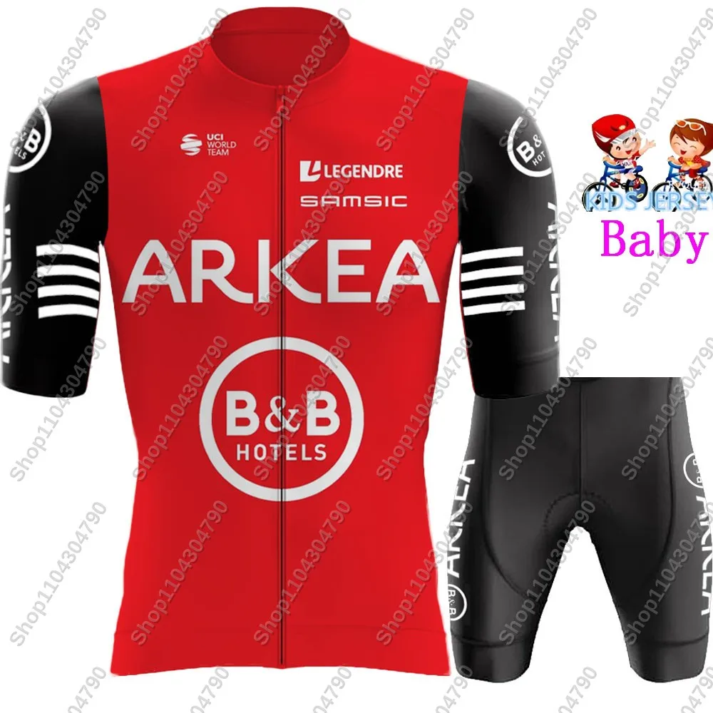 2025 France ARKEA B&B HOTELS Team Cycling Jersey Set Boys Girls Cycling Clothing Road Bike Shirts Suit Bicycle Pants MTB Maillot