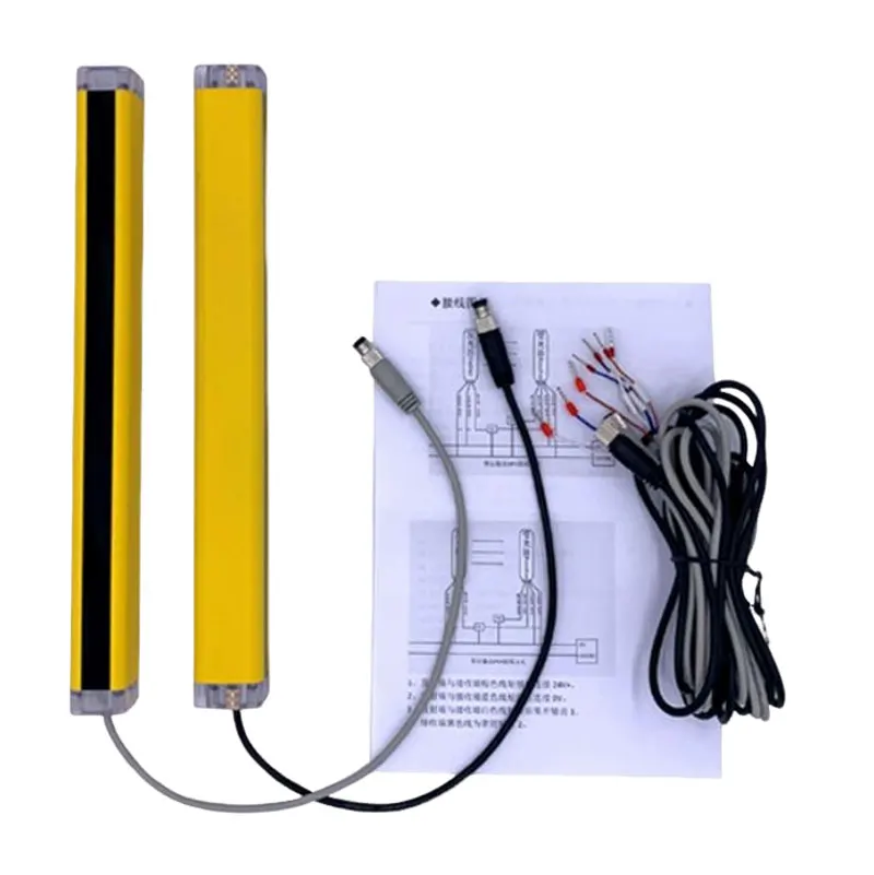 

Safety Light Curtain Sensors Safety Light Grating Security Protection Device 40mm Beam Pitch(8 Beams)