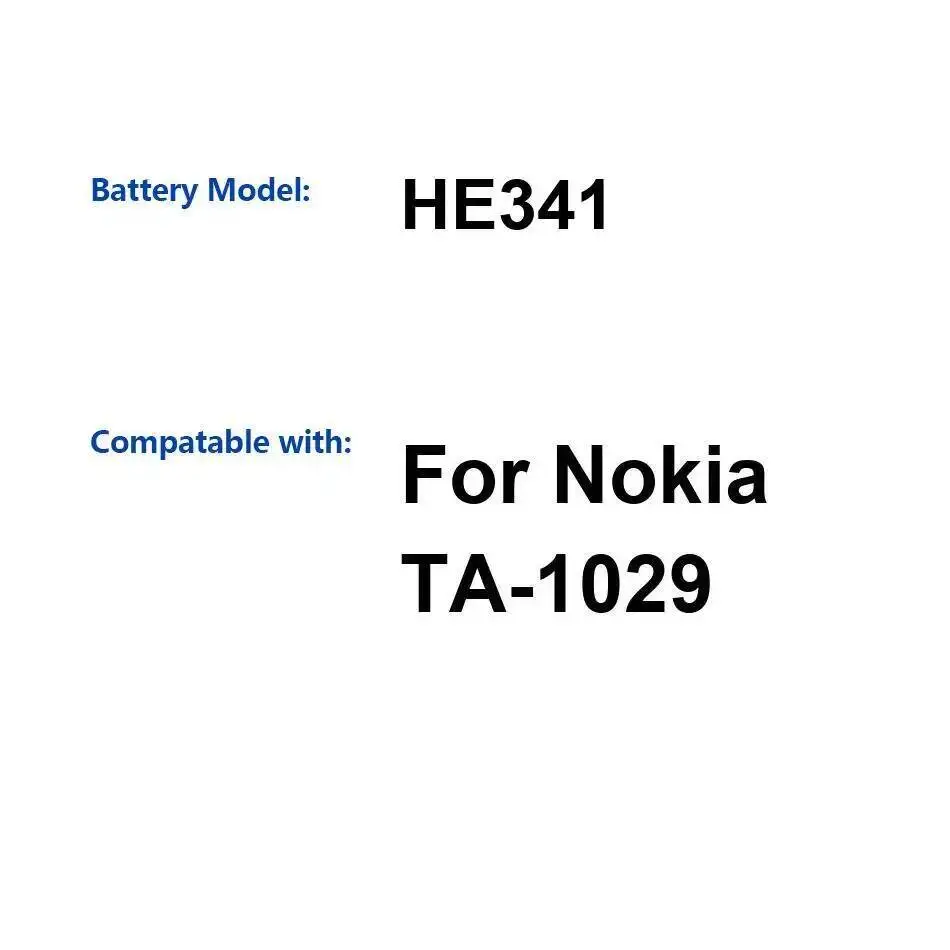 

4000 мАч HE341 долговечная работа для аккумулятора мобильного телефона Nokia TA-1029