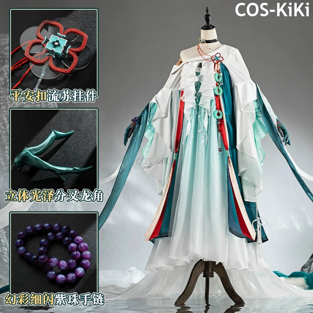 

COS-KiKi Arknights Dusk Sapphire Inkstone Game Suit Lovely Dress Uniform Cosplay Costume Halloween Party Role Play Outfit Women