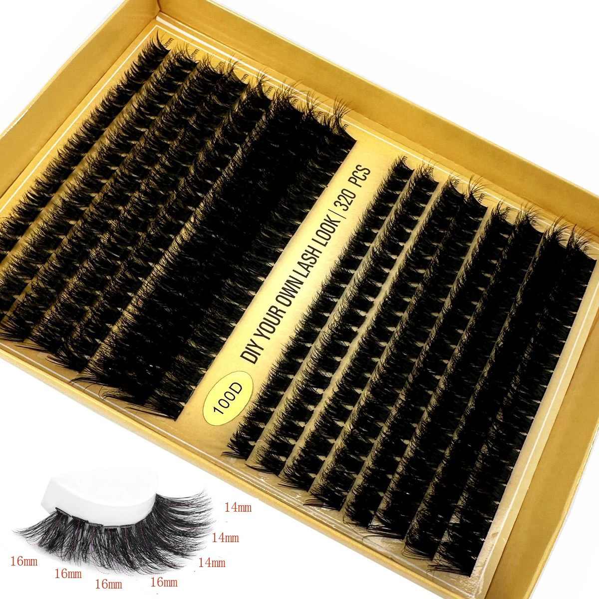 320 clusters 60D 80D 100D wimper extensions clusters 8-16mm pluizige D-roll wimper extensions wimper clusters DIY thuis