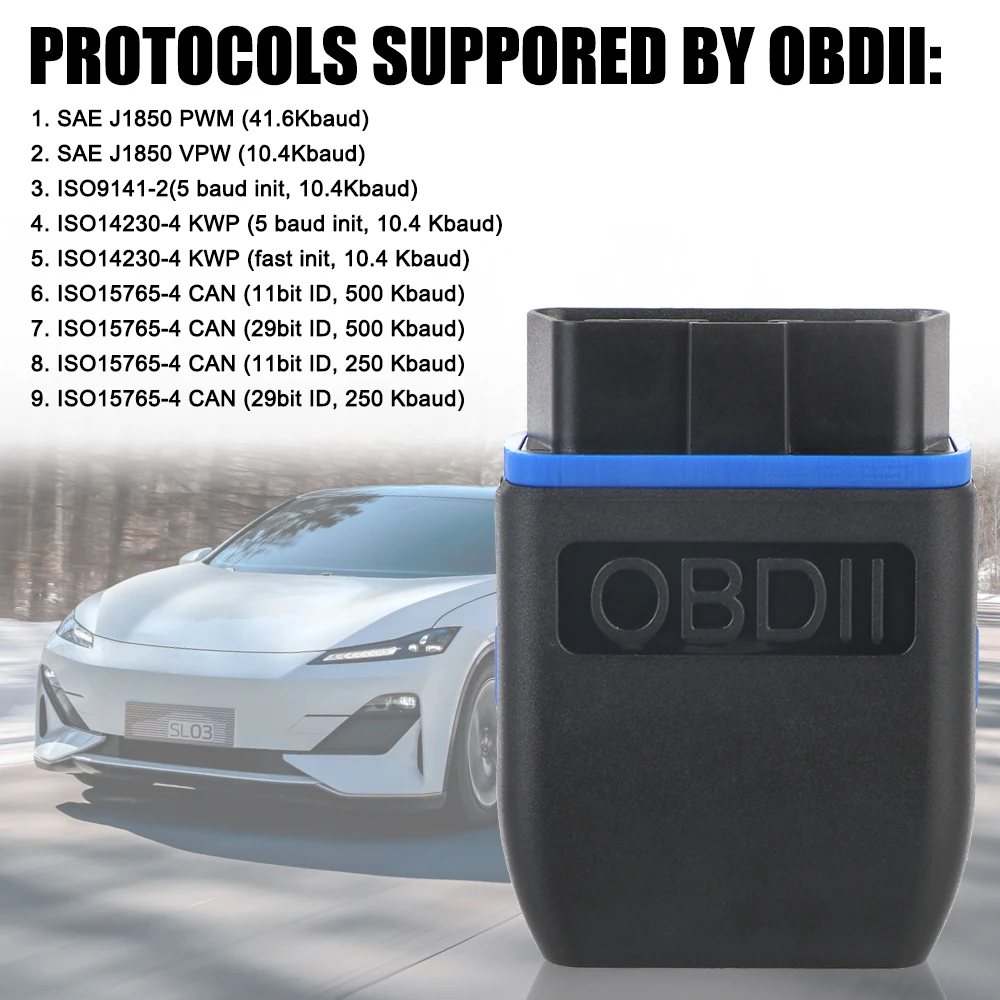 Diagnostic Scanner Car Code Reader OBD2 Scanner Car OBD II Mini Wireless Bluetooth 4.0 ELM327 V1.5 For iOS Android and Windows