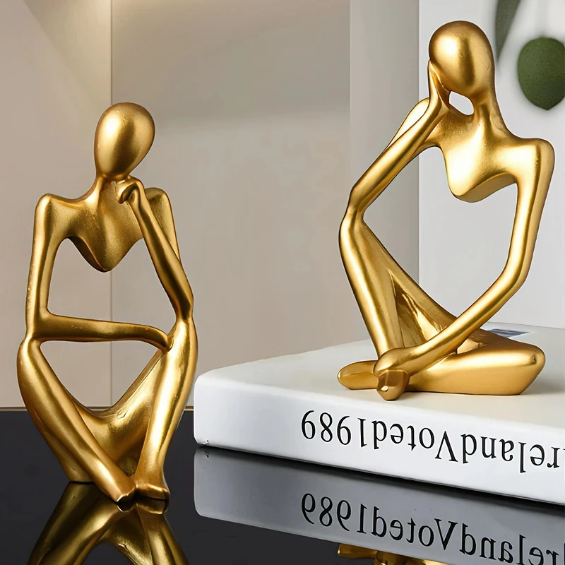 Modern Nordic Abstract Thinker Statue Resin Figurine Office Home Decoration Desktop Decor Crafts Art Mini Sculpture Accessories