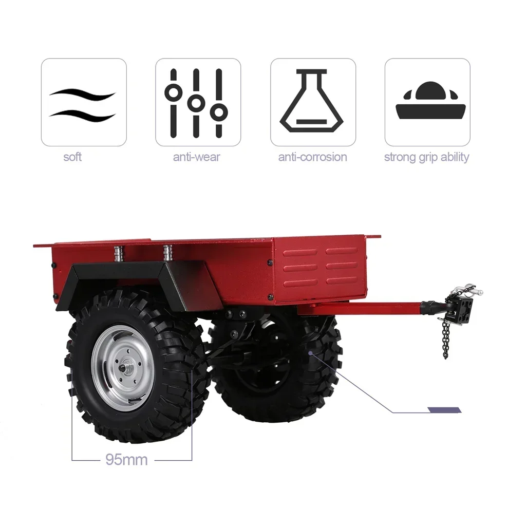 

Metal Leaf Spring Trailer Car for 1/10 Scale RC Crawler Car Axial SCX10 90046 TRX4 TRX6 Tamiya Redcat