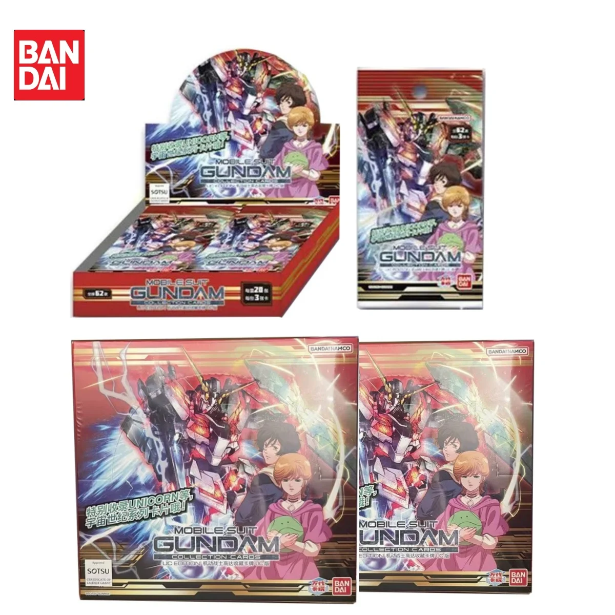 

Original Bandai Mobile Suit Gundam Collection Cards UC Edition Universe Century Series Card Anime Peripheral Kids Toys and Gifts